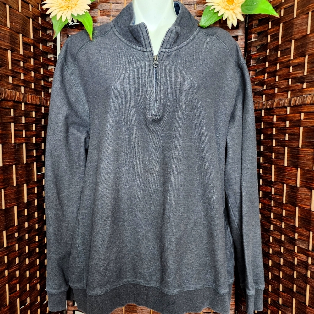 English Laundry Sweater Mens Size XL Gray 1/4 Zip Pullover Fleece Mock Neck